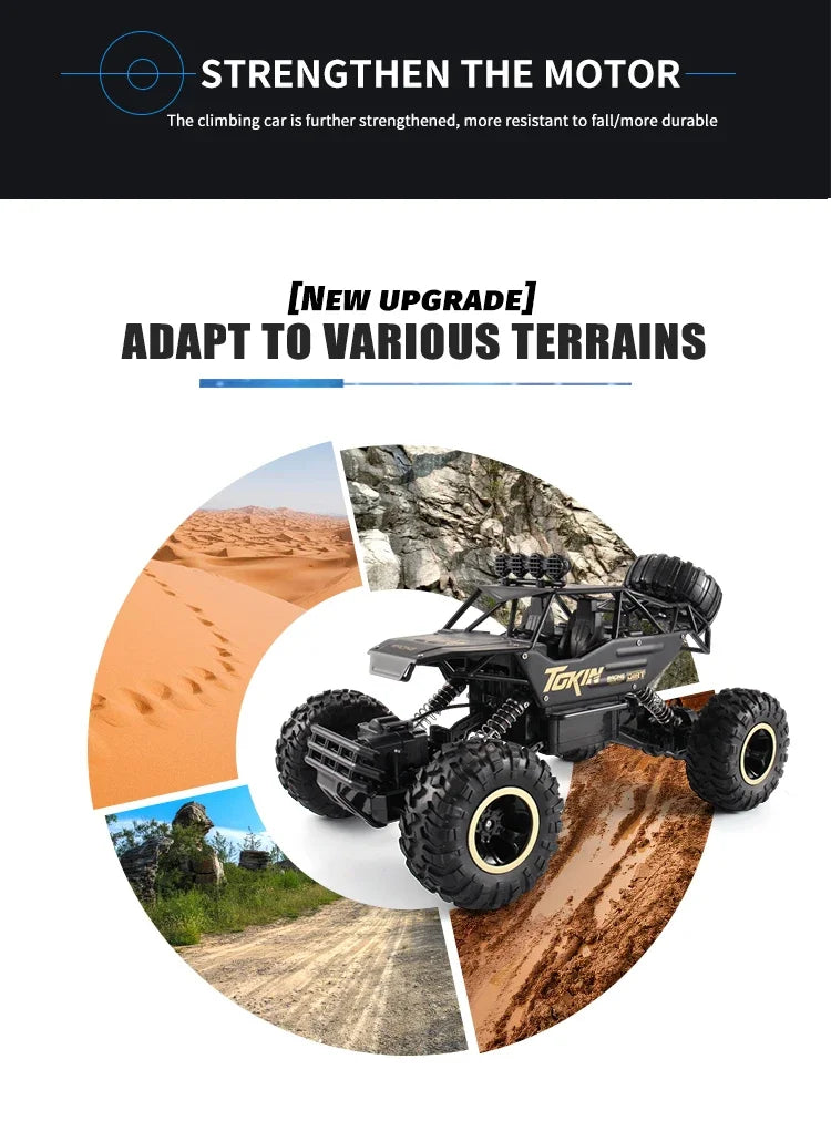 4WD 1:12/16 Scale All Terrain RC Car 20KM/H High Speed Electric Vehicle Remote Control Off-Road Truck LED HeadLight Gifts Adults