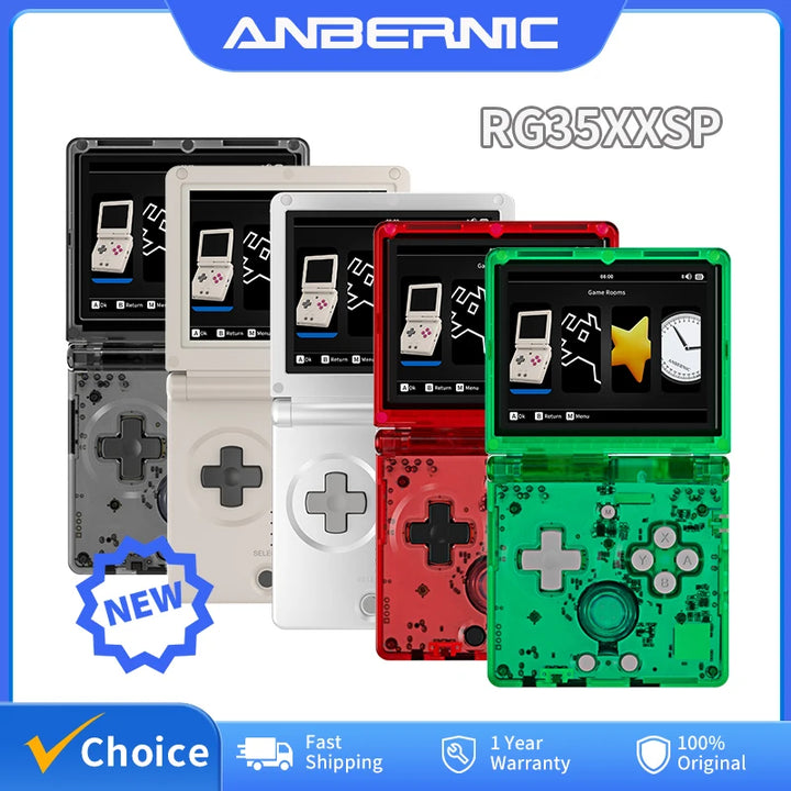 ANBERNIC RG35XXSP Flip Handheld – 3.5" IPS, WiFi & Bluetooth