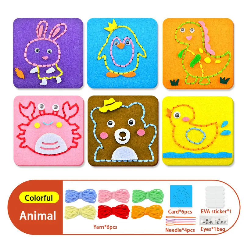 Montessori Lacing Toys – Animal Sewing Kit for Toddlers & Kids