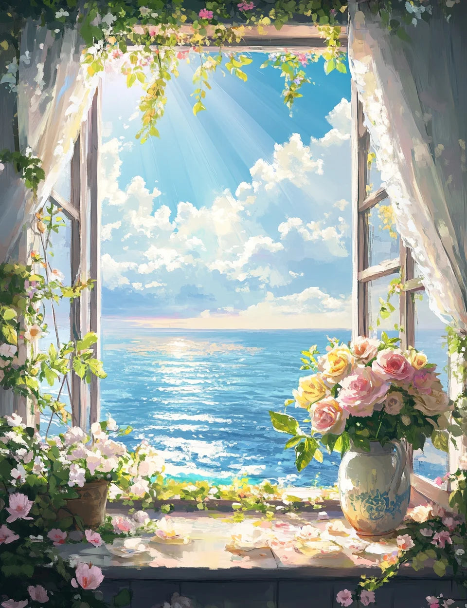 GATYZTORY Paint By Numbers – Flower Scenery Oil Painting Kit