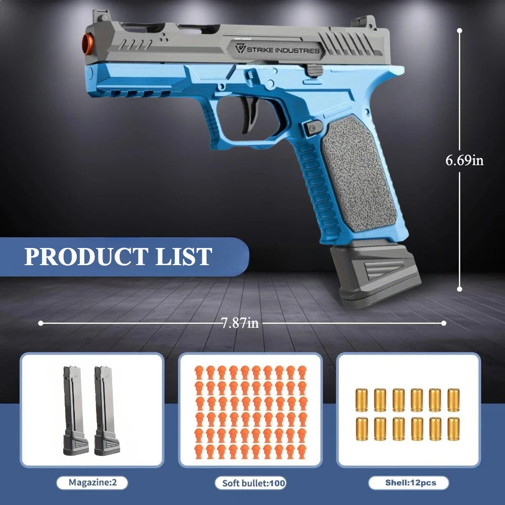 2011/M92 Tactical Shell Ejceting Toy Gun Continuous Firing EVA Soft Bullet Outdoor CS Shooting Pistol Children's Birthday Gift