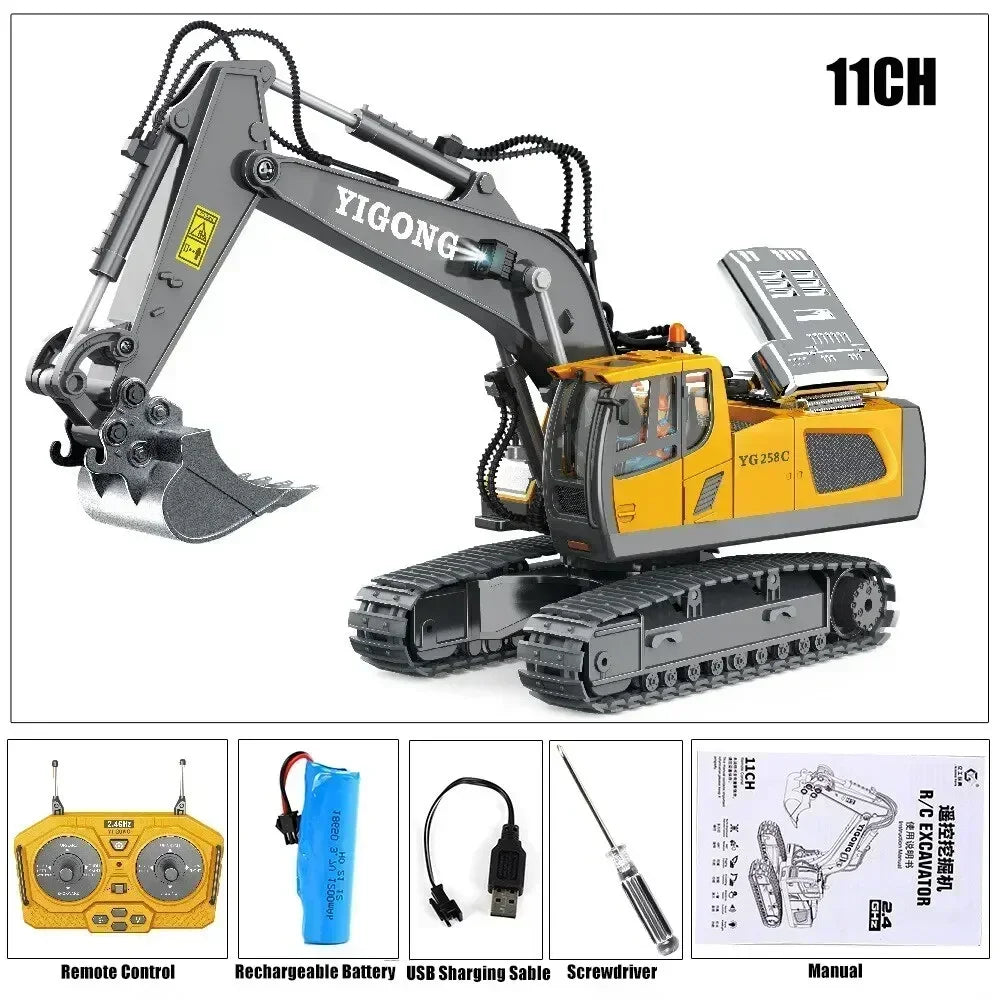 RC Car Children Toy Remote Control Car Toy Boy Radio Control Excavator Dump Truck Bulldozer Electric Grab Pushdozer Kid Toy Gift