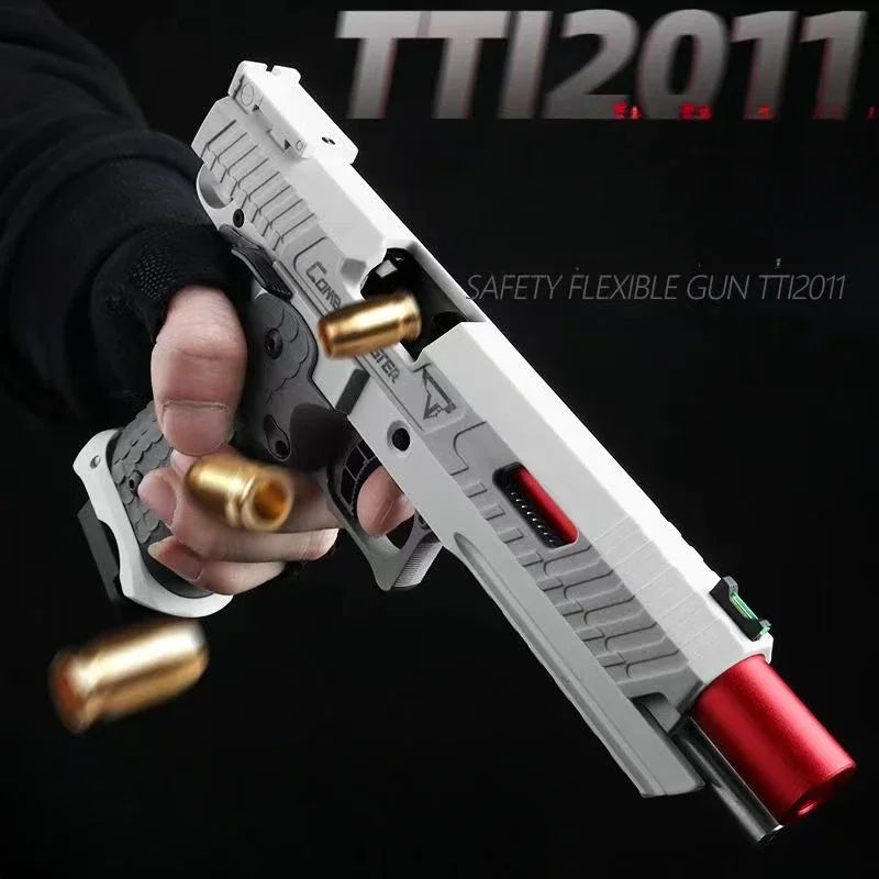 Automatic Continuous Shell Ejection 2011 Pistol Decompression Radish Gun Empty Hanging Revolver Toy Gun Boys Gift