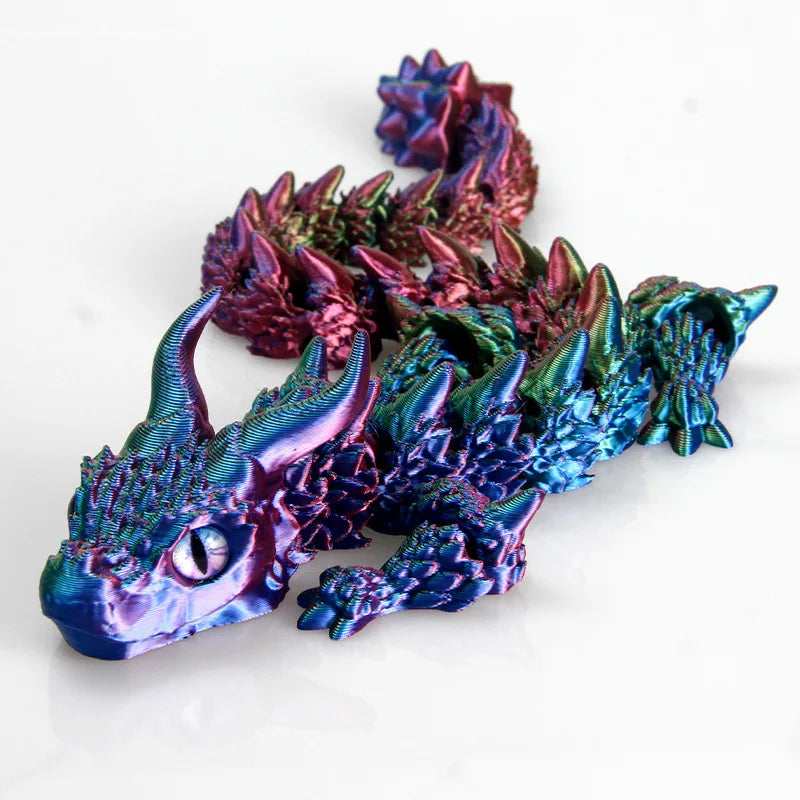 3D Printed Magic Dragon Movable Joint Fidget Toy Rotatable Articulated Office Desktop Ornament Adults Kid Toy Crafts Gift