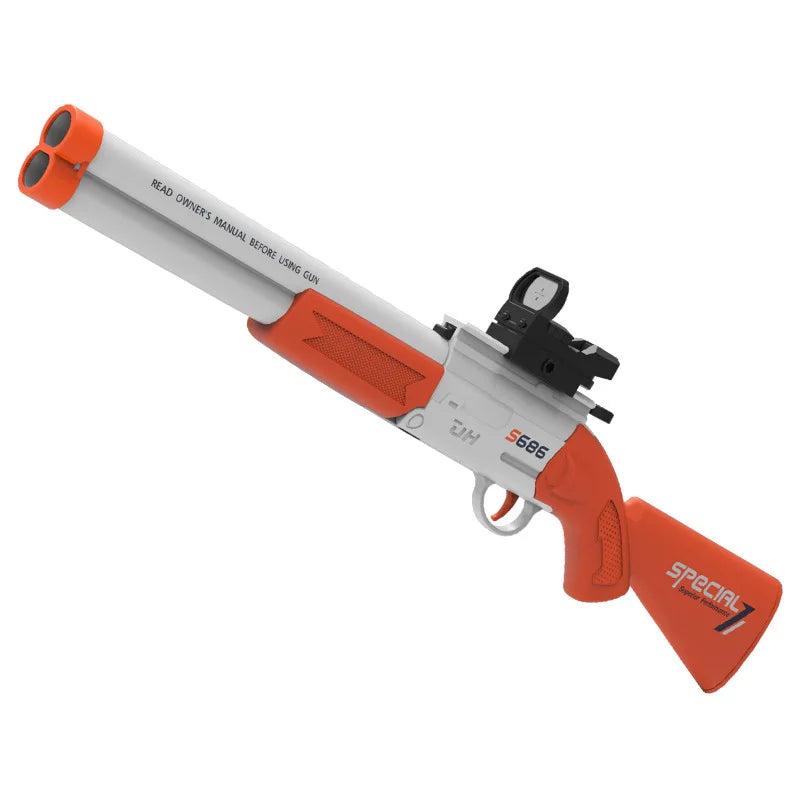 S686 Double-Barrel Airsoft Launcher – Dual Soft-Bullet Toy Rifle