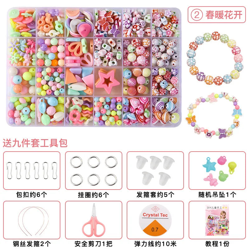 500PCS DIY Beaded Jewelry Kit – Spacer Beads Craft Set for Girls