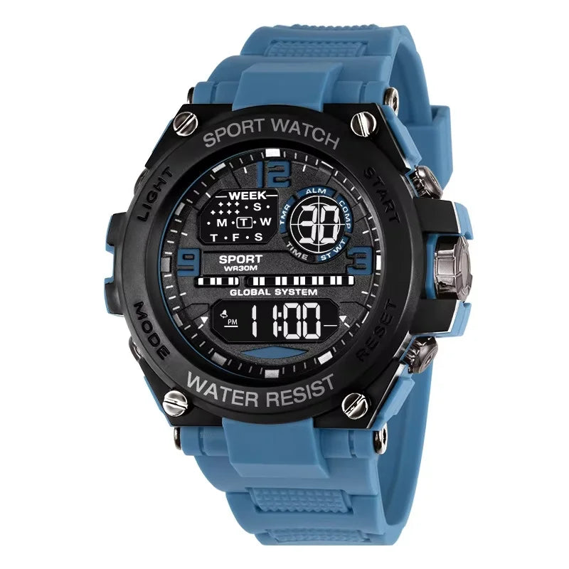 Men and Women's Electronicsa Watch Outdoor Sports  Big Dial Digital LED Alarm Digital-watch 1237 Sport Watch