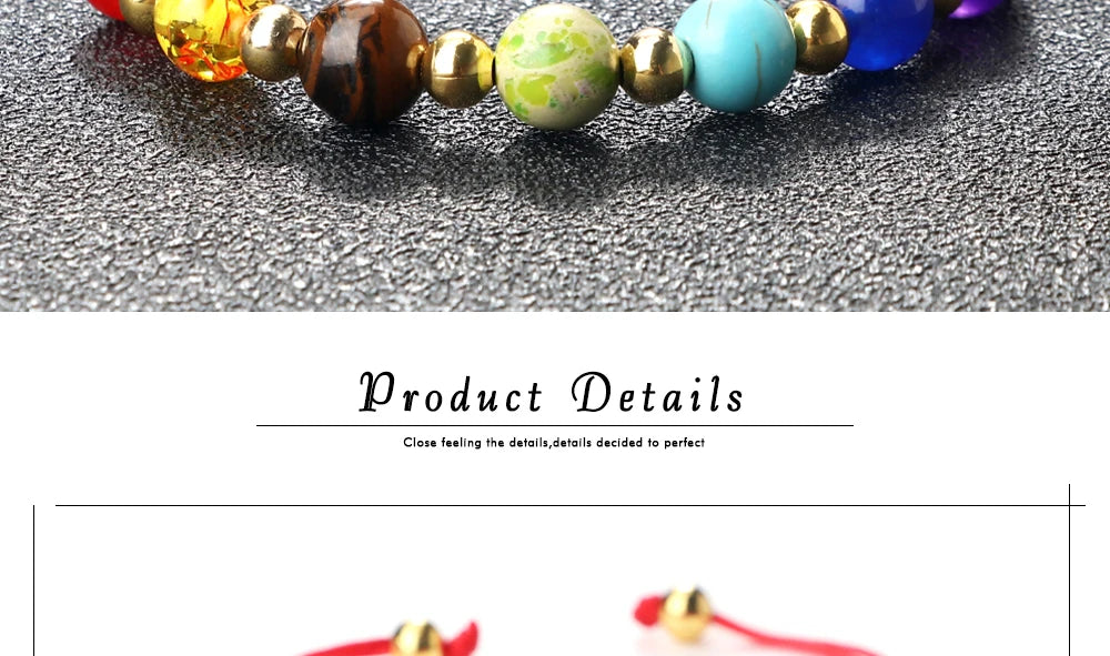 Reiki 7 Chakra Bracelet – Natural Stone Yoga Healing Jewelry