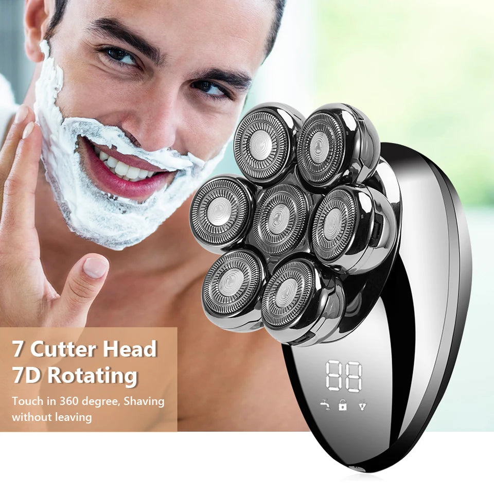 7D Men’s Electric Shaver – Wet & Dry Beard & Hair Trimmer