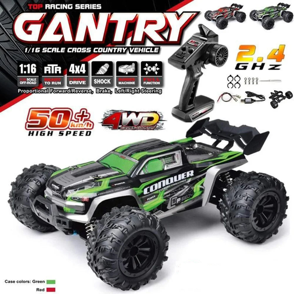 WLtoys 1:16 Scale Large RC Car 50km/h High Speed 4WD Children Toy for Boys Remote Control Car 2.4G Off Road Monster Truck RC Toy