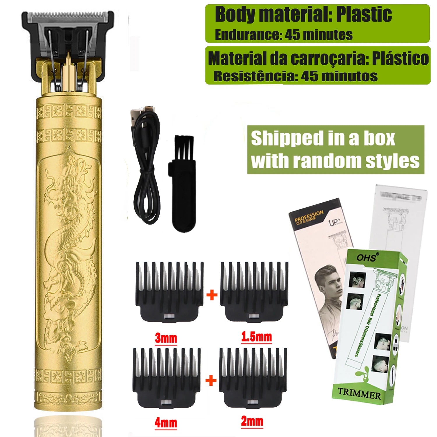 T9 Hair Clipper – 0mm Electric Beard & Body Hair Trimmer for Men