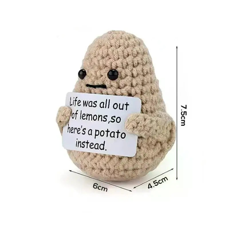 Positive Energy Potato Hug Plush – Mini Handmade Wool Doll