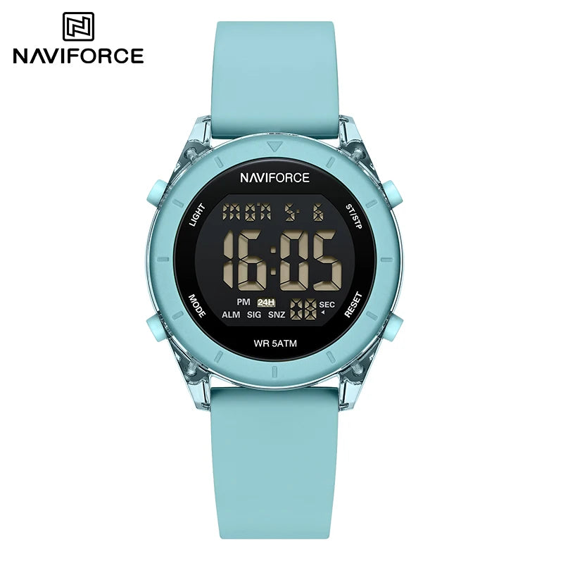 NAVIFORCE Comfortable Silicone Woman watch Waterproof LCD Display Clock Ladies Fashion Sport Electronic Wristwatches Reloj Mujer