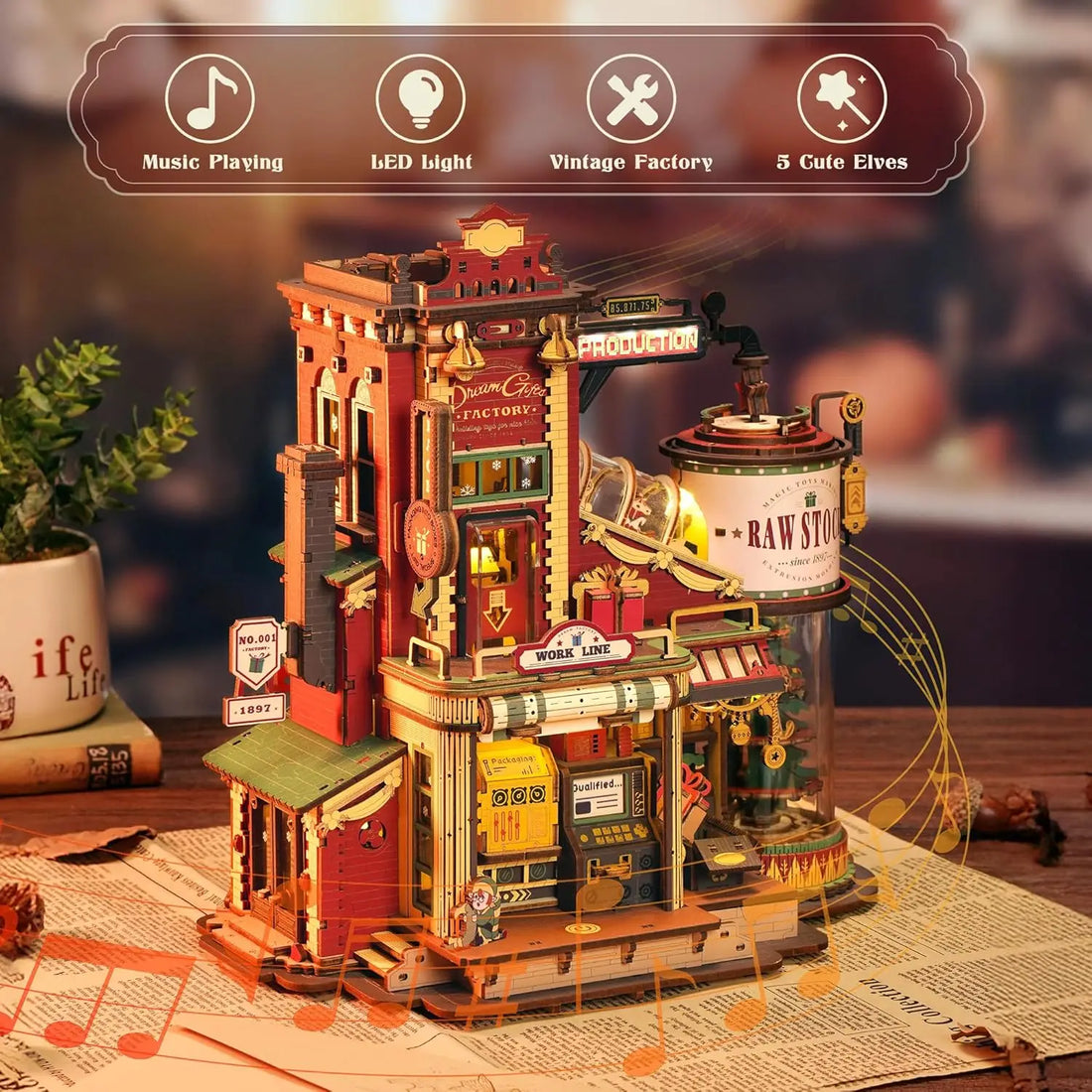 Robotime ROKR Wooden Music Box – 3D Puzzle Model Kit