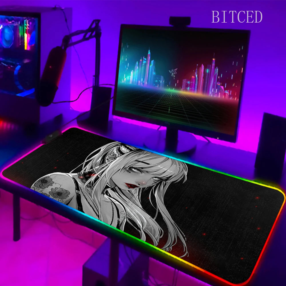 YUki Aim Gamer Keyboard Base With Backlight RGB LED Office Accessory Games Computers Diy Gaming Computer Desk Table Mouse Pad XL