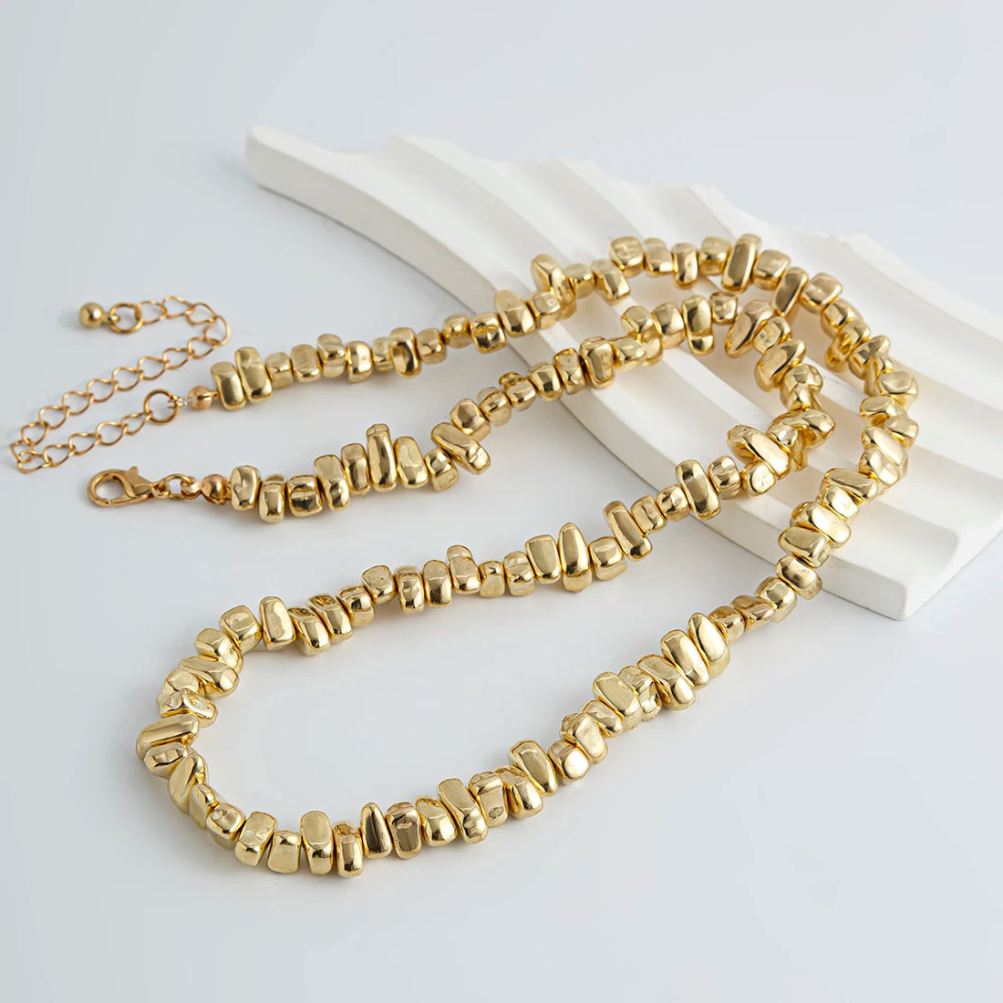 Ingemark 2PC Irregular CCB Bead Chain – Goth Cross Pendant Choker