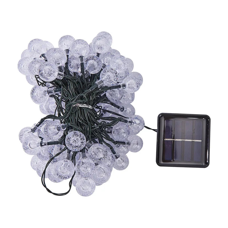 Solar Bubble Ball String Lights – Waterproof Outdoor Christmas Lamp