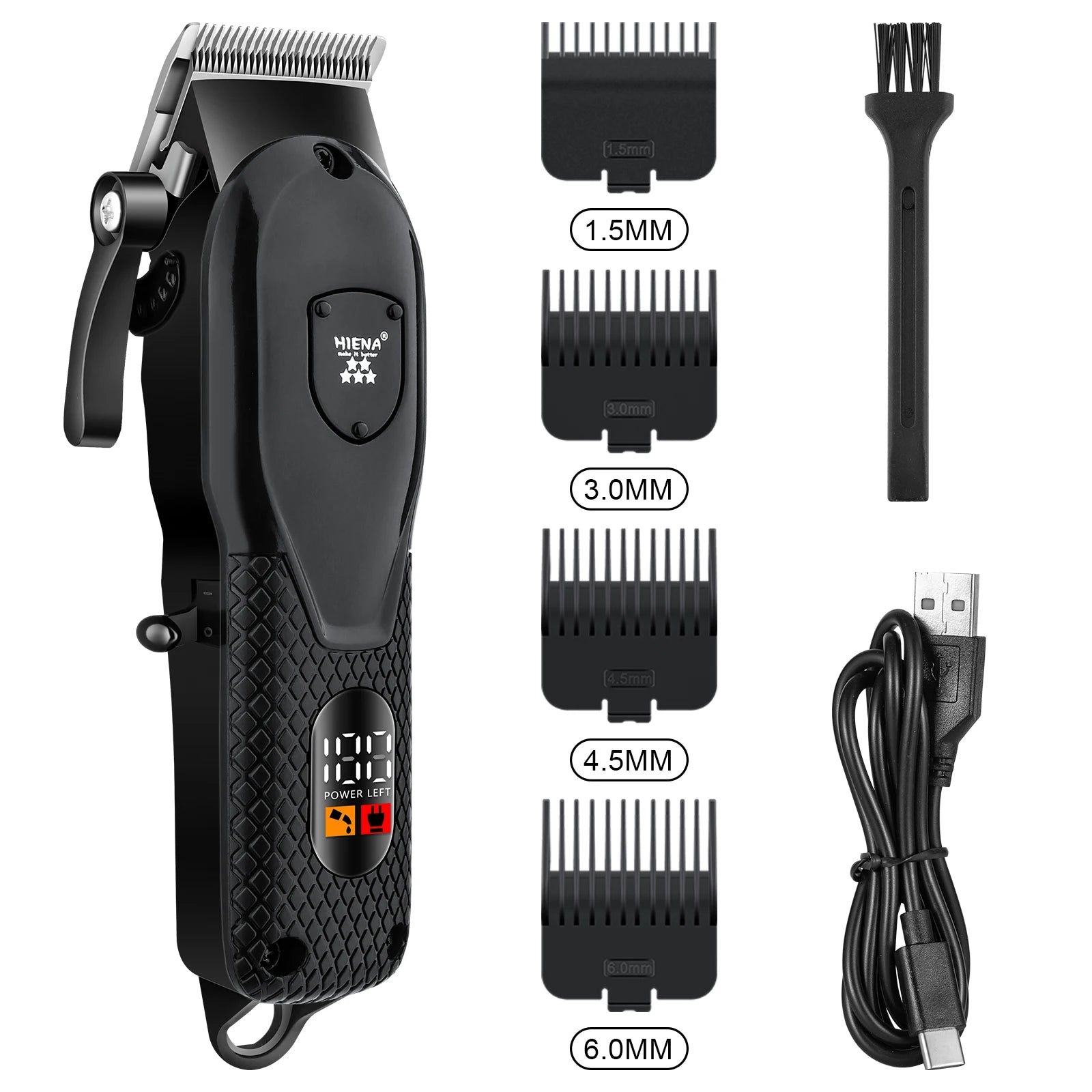 Professional Barber Electric Hair clipper LED display screen UBS charging Trimmer Powerful electric hair clipper trimmer tool