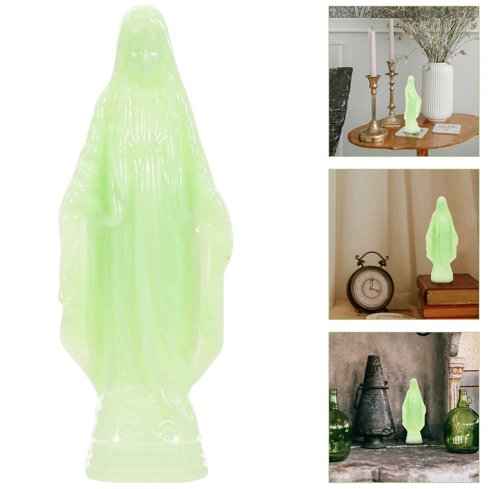 Mini Luminous Virgin Statue – Catholic Desktop & Garden Ornament