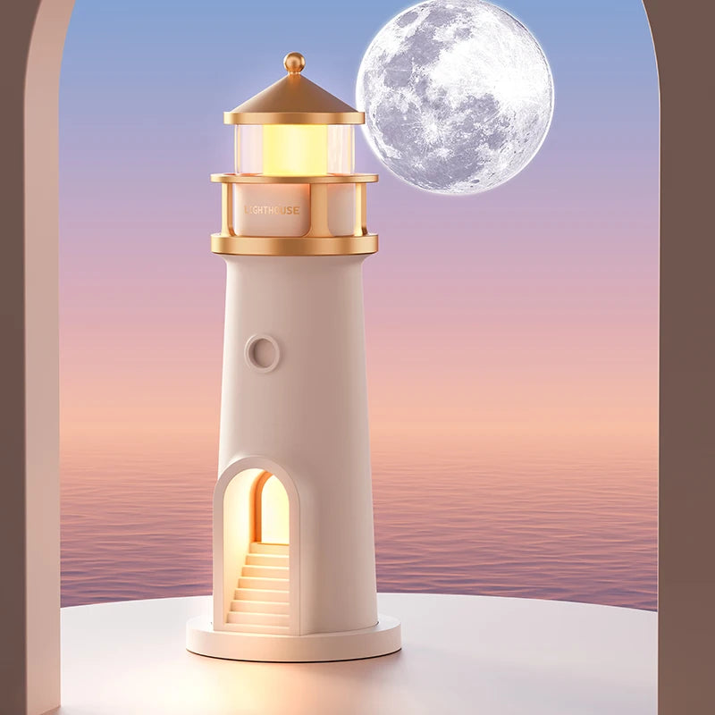 Moon Lamp Projection Lighthouse – Bluetooth Night Light with Remote