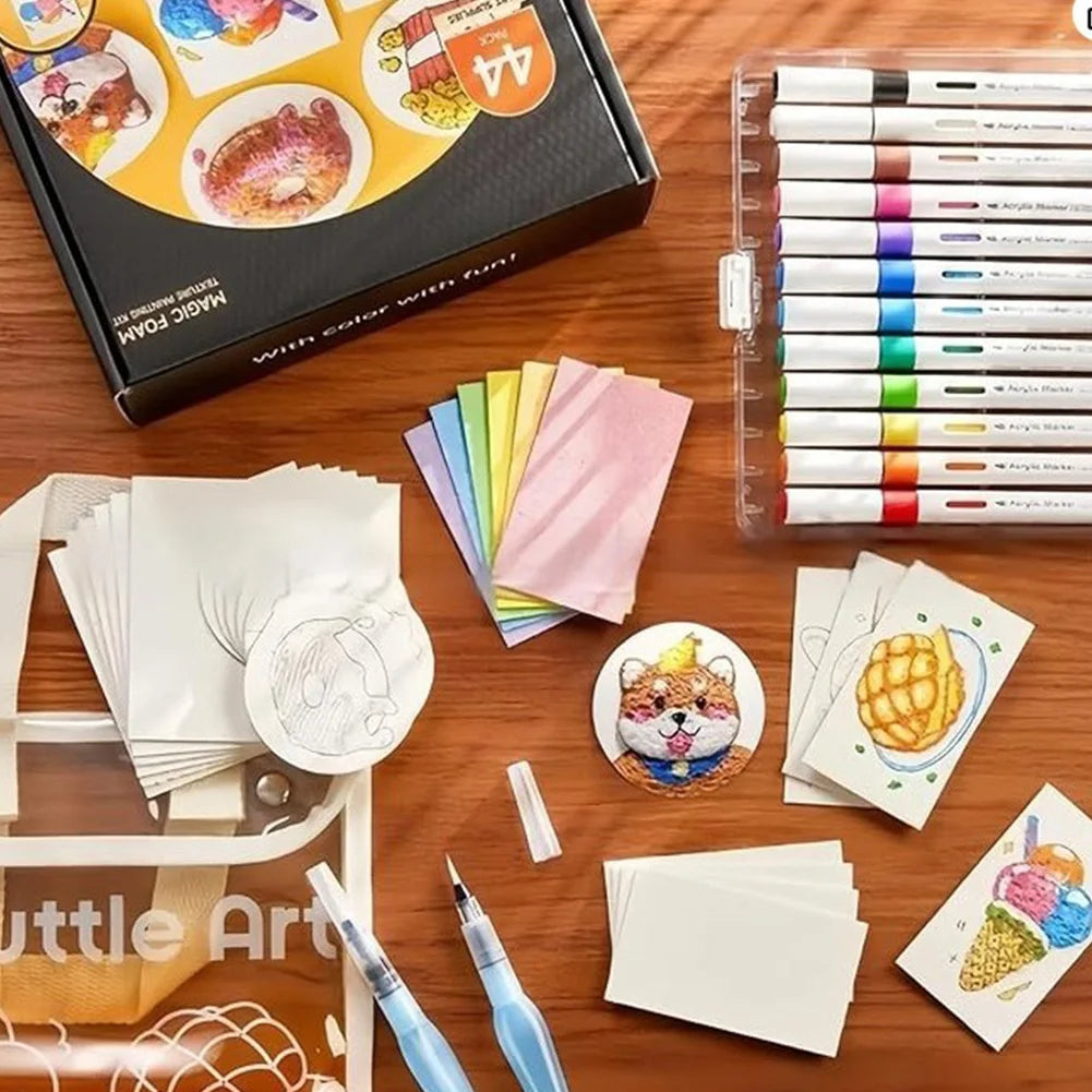 Magic Canvas 3D Puffy Paint Pen Set – 12 Colors DIY Art Kit