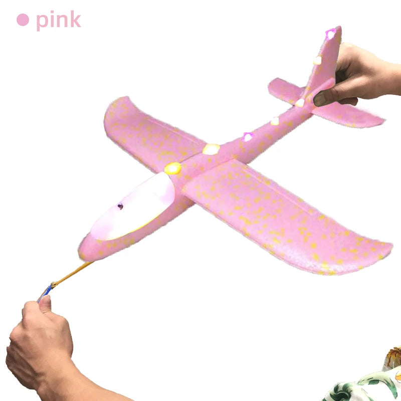 33/50CM Big Flash Glider Foam Plane Hand Throw Light Inertial AirPlane Outdoor Launch Fun of Kids Toys for Children Boys Gift