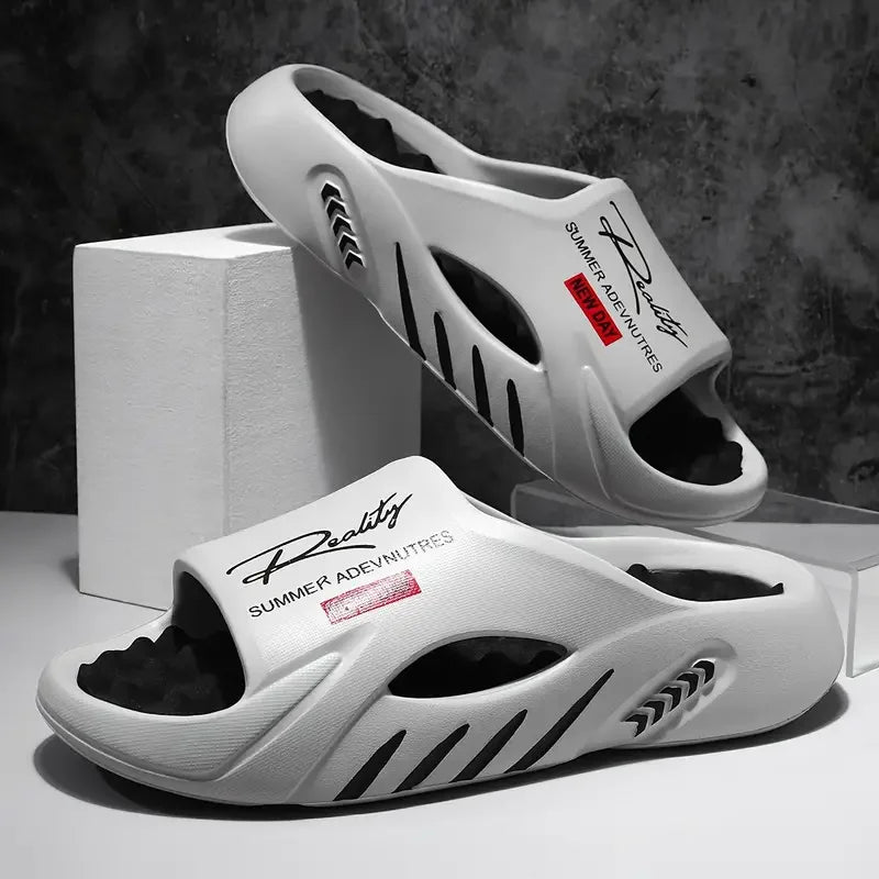 Summer men's EVA massage slippers indoor outdoor hiking beach casual shoes soft bottom comfortable slippers large size 48-49