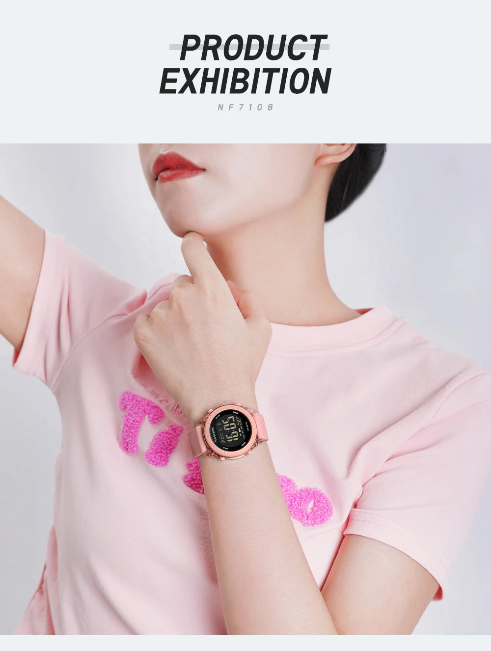 NAVIFORCE Comfortable Silicone Woman watch Waterproof LCD Display Clock Ladies Fashion Sport Electronic Wristwatches Reloj Mujer