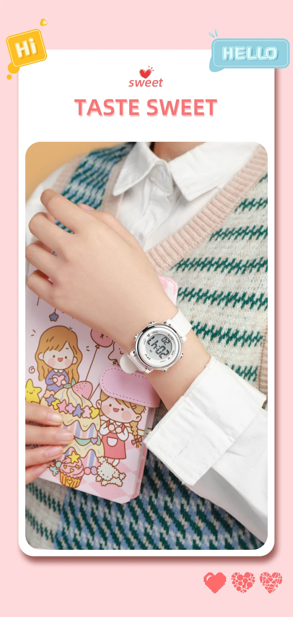 Waterproof Alarm Student Watches Boys Girls Lady Sport Watch Colorful Led Digital Wristwatches