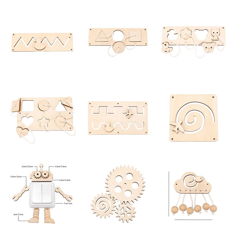 2024 Montessori DIY Busy Board – Wooden Educational Toy for Kids