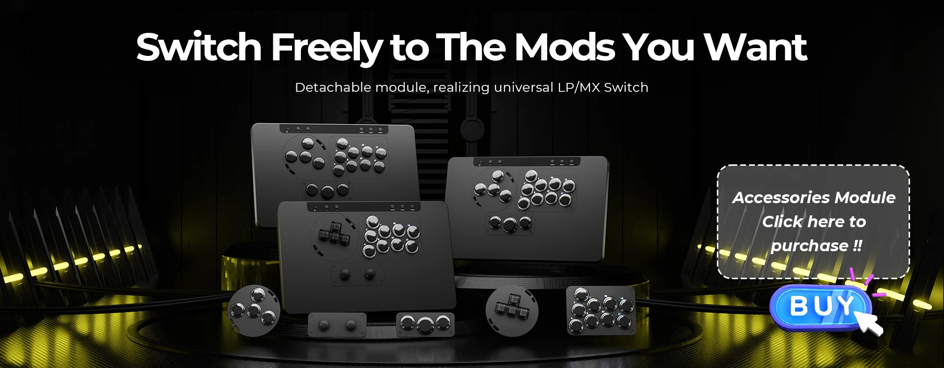 Haute42 HautePad X Leverless Fightstick – RGB Hitbox Controller