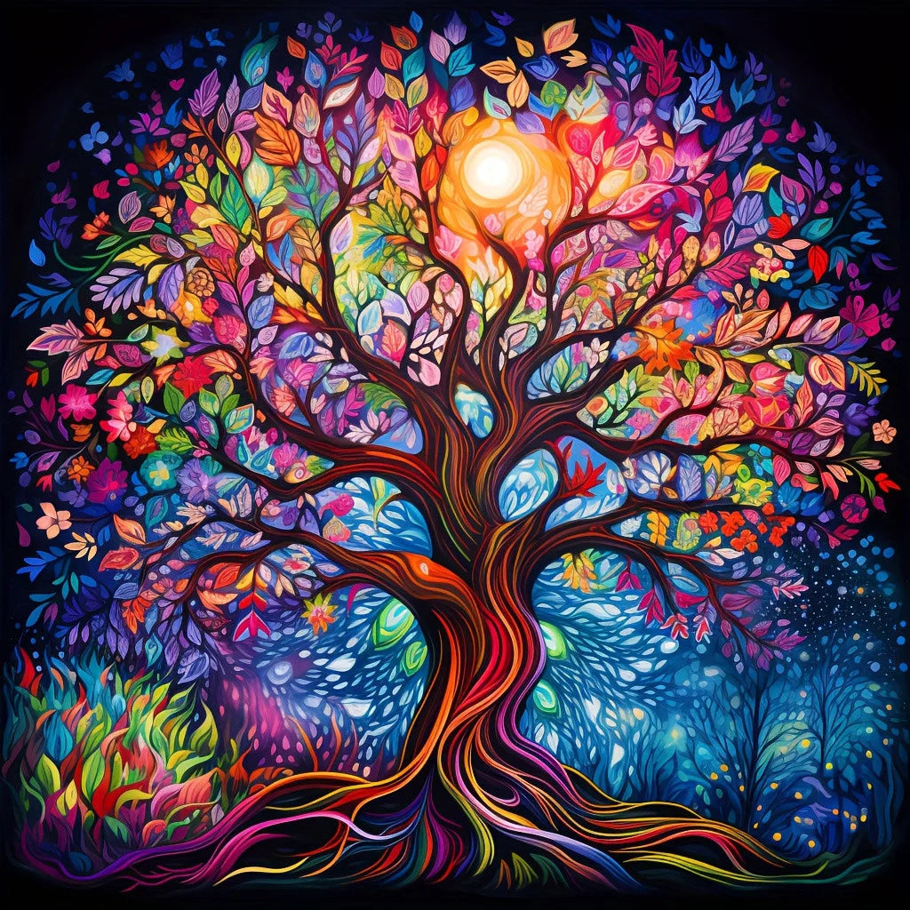 HUACAN Paint By Numbers – Tree of Life Canvas Kit for Adults