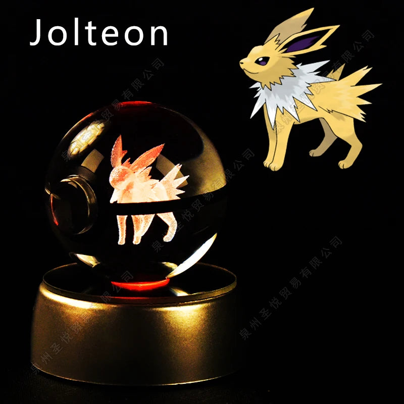 3D Pokémon Crystal Ball Lamp – Pikachu, Gengar & Mewtwo Night Light