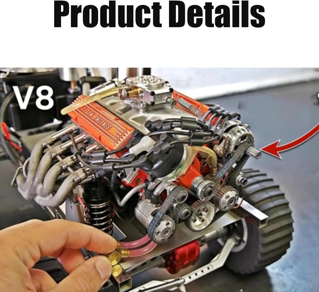 Home Decor V8 Engine Model Gasoline Gasoline Small-Block Engine Model Kits Model Engine Figurine Sculpture Craft For Desk Booksh