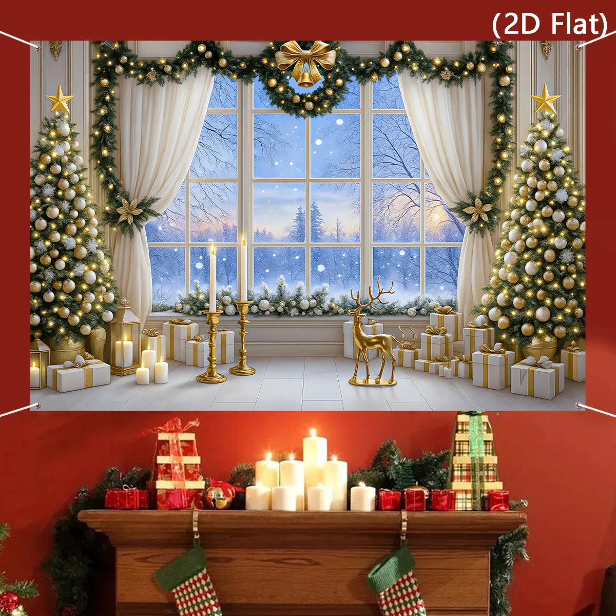 Christmas Tree Backdrop – Merry Christmas Photo Background