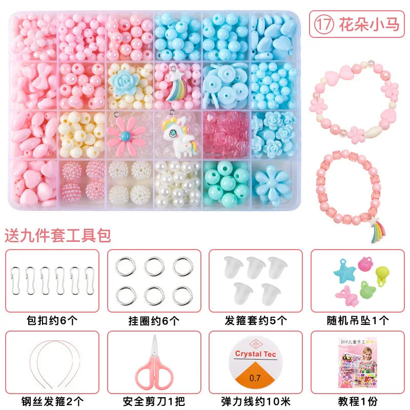 500PCS DIY Beaded Jewelry Kit – Spacer Beads Craft Set for Girls