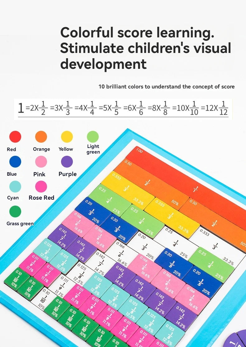 Magnetic Fraction Puzzle – Montessori Math Educational Toy