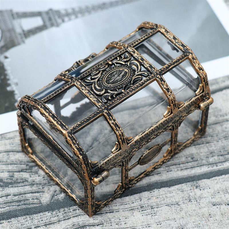1Plastic Transparent Pirate Treasure Box Crystal Gem Jewelry Box Storage Organizer Chest Treasure for Jewelry Gem Trinket Box