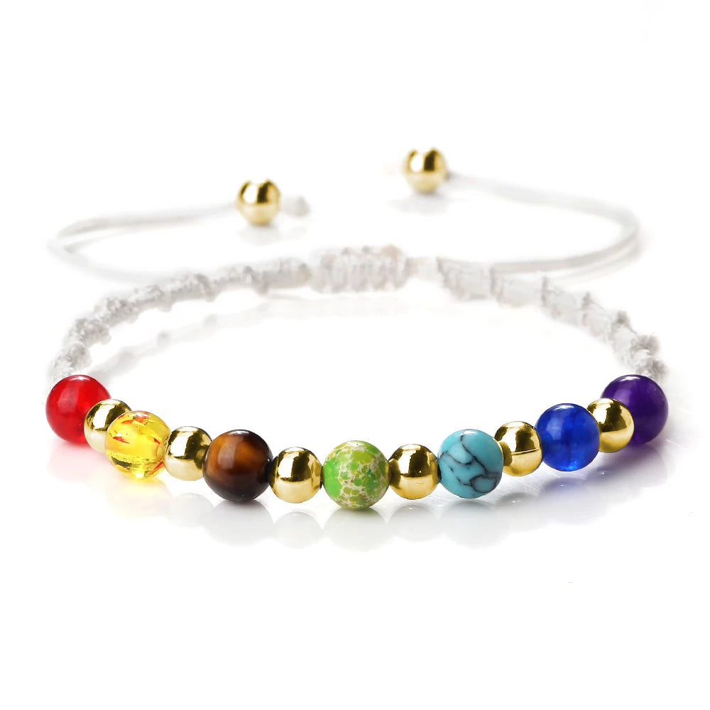Reiki 7 Chakra Bracelet – Natural Stone Yoga Healing Jewelry