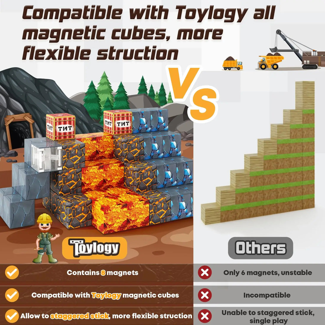 Minecraft Magnetic Building Blocks – DIY STEM Construction Set