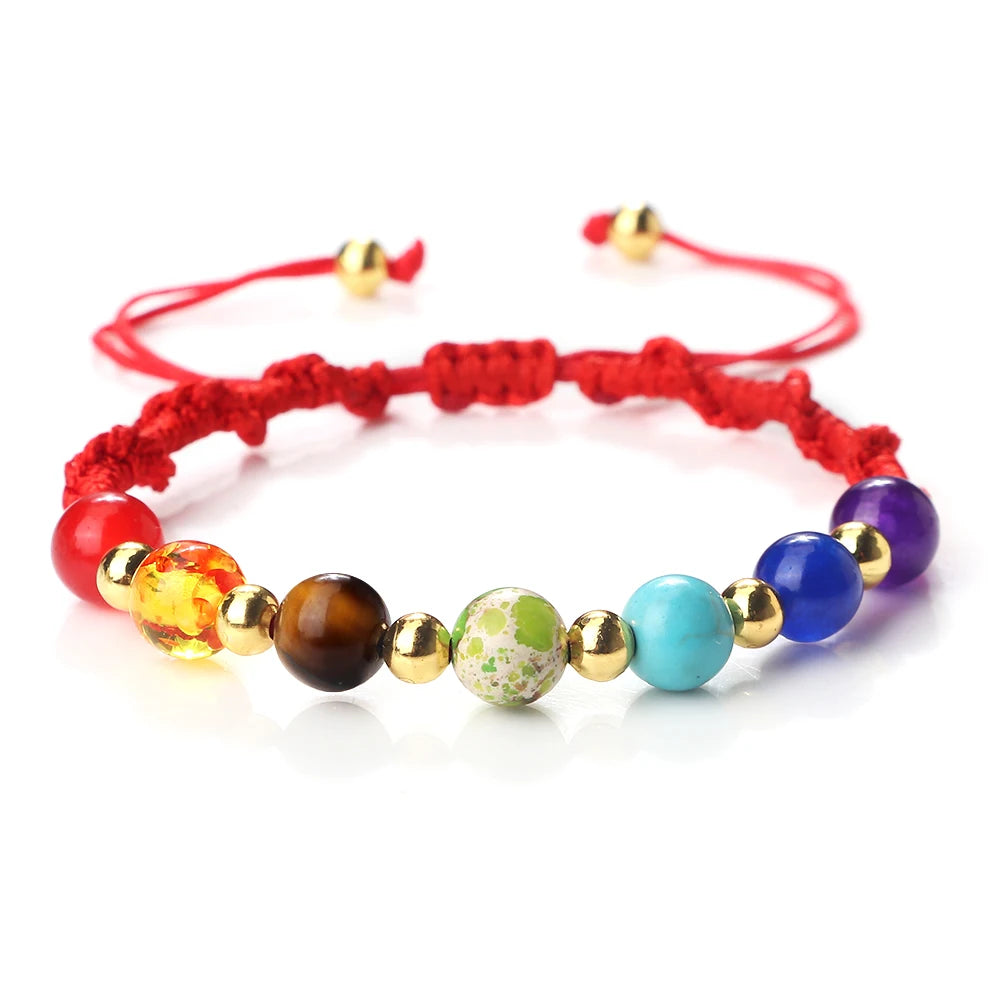 Reiki 7 Chakra Bracelet – Natural Stone Yoga Healing Jewelry
