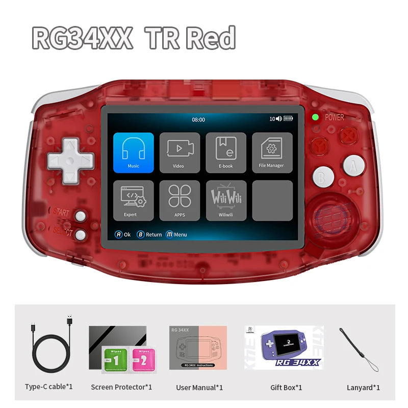 ANBERNIC RG34XX Retro Handheld – 3.4" IPS, WiFi & Bluetooth