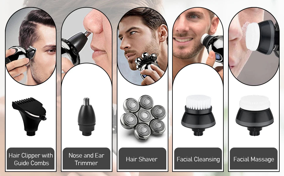 7D Electric Shaver – Floating Head Waterproof Beard Trimmer