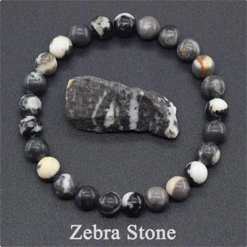 Natural Stone Bracelet – Amethyst, Quartz, Agate & Tiger Eye