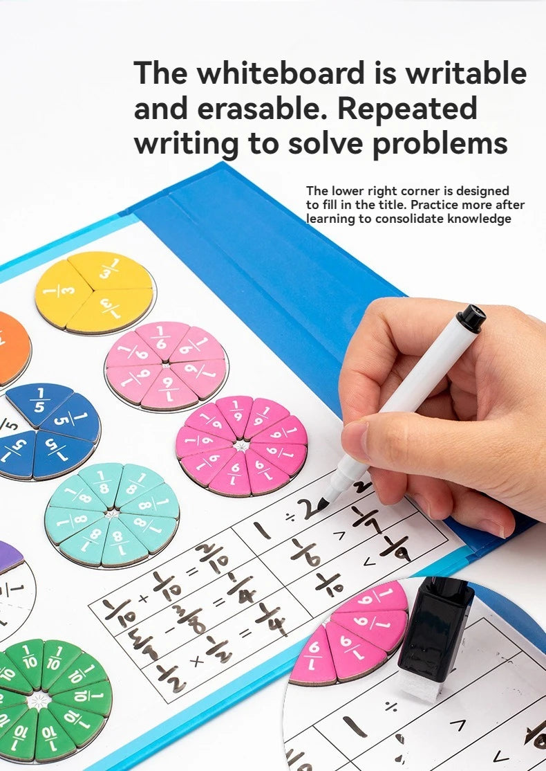 Magnetic Fraction Puzzle – Montessori Math Educational Toy