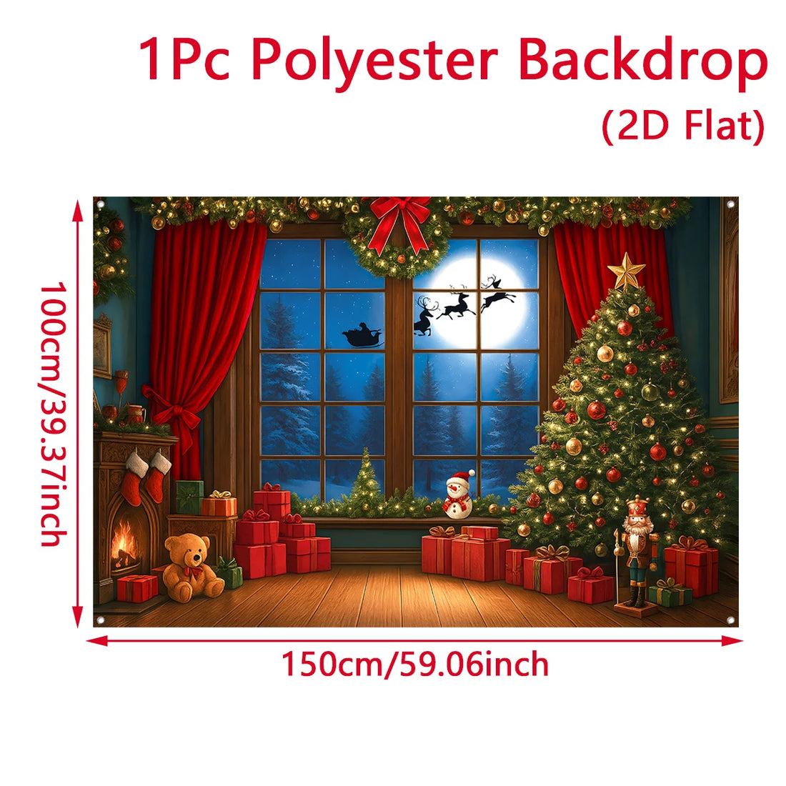 Christmas Tree Backdrop – Merry Christmas Photo Background