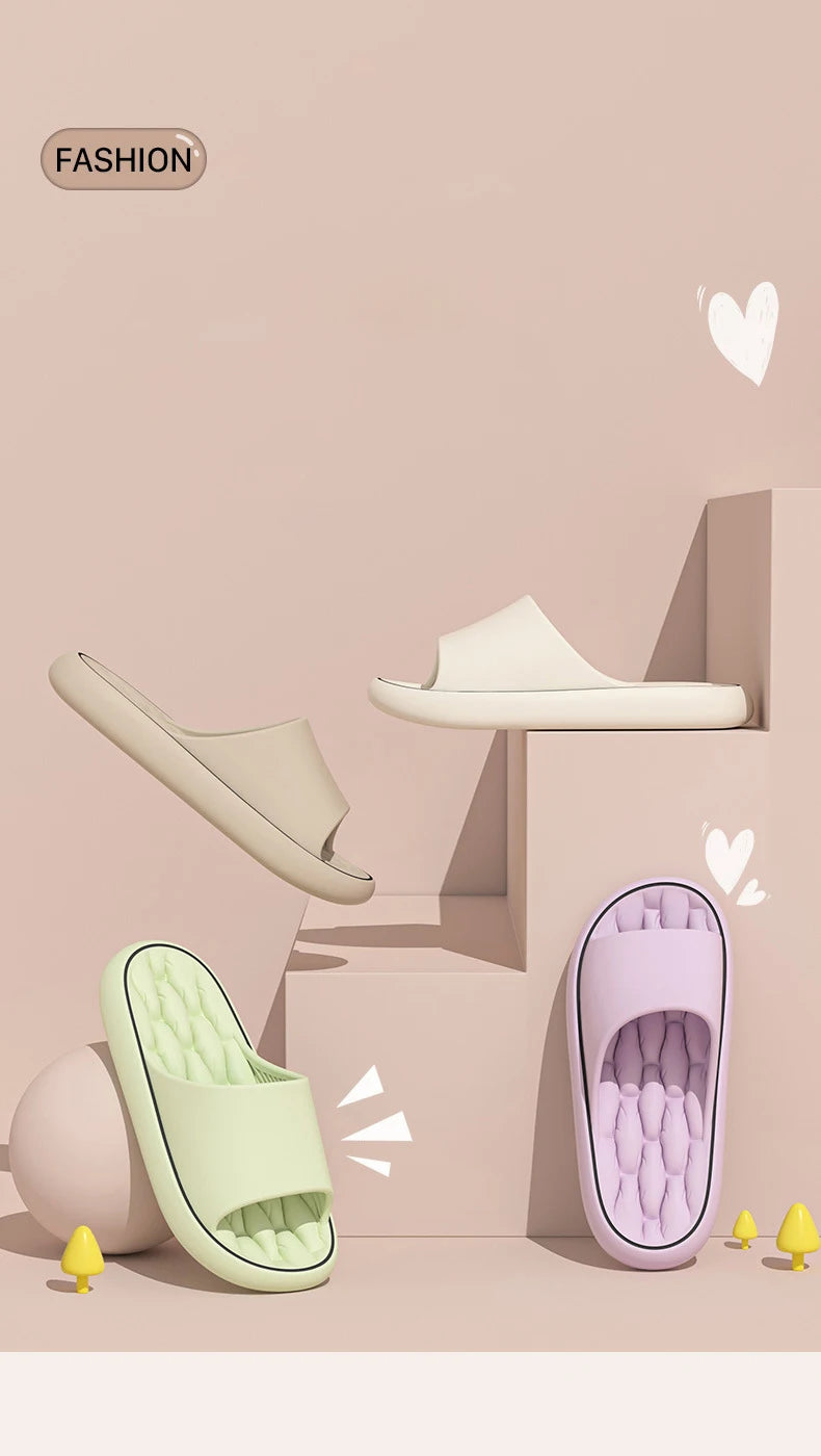 Super Light Soft Slippers Simple Fashion Slides EVA Elastic Shoes Colorful Sneakers In Door Bathroom Flip Flops