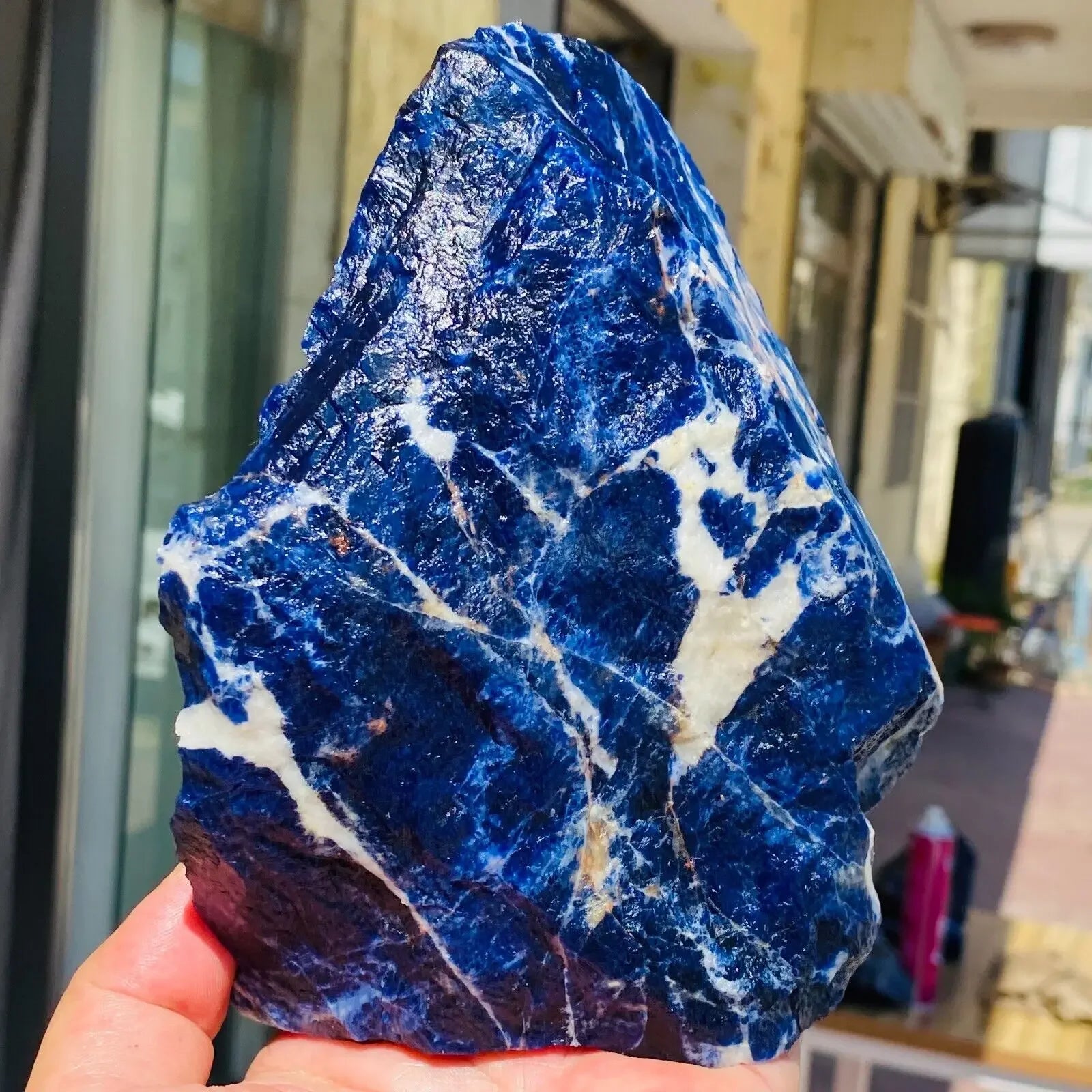 Natural Large Noble Dark Blue Sodalite Crystal Gemstone Rough Raw Rock Specimen Healing