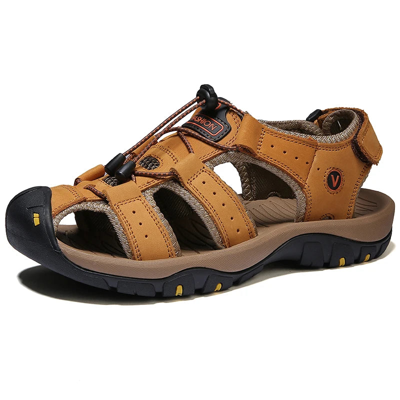 Men’s Breathable Roman Sandals – Casual Outdoor Slip-On Beach Shoes