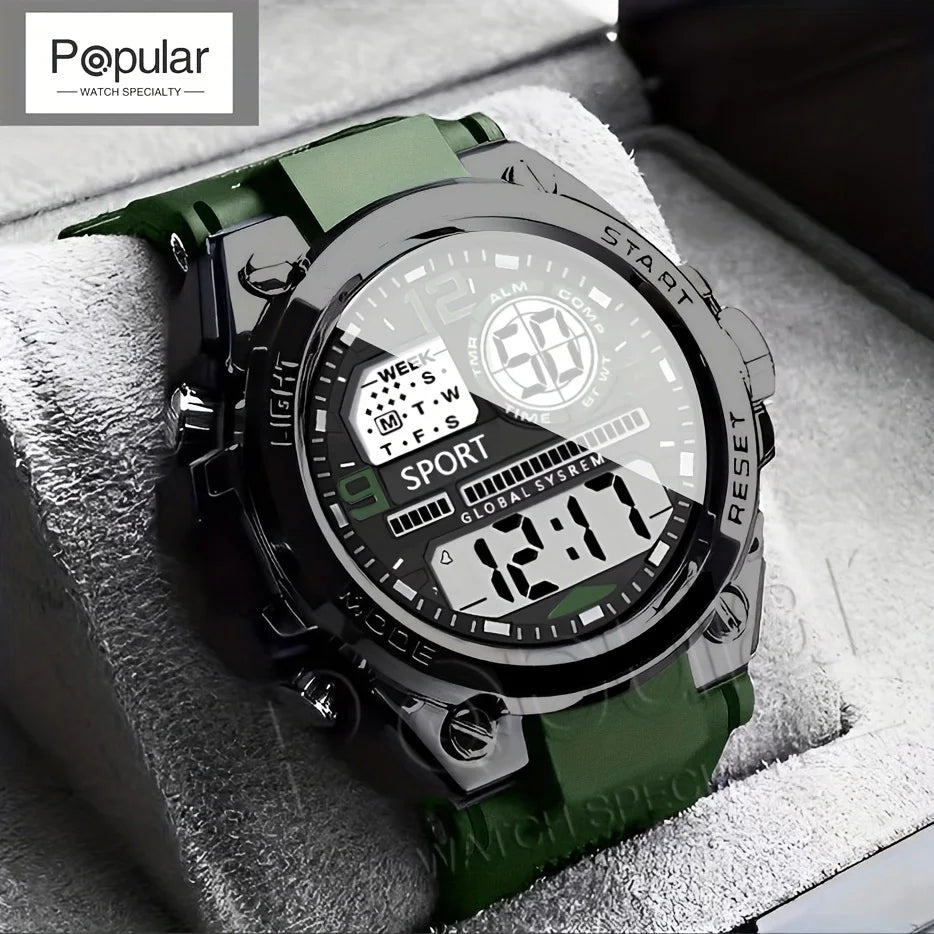 Men and Women's Electronicsa Watch Outdoor Sports  Big Dial Digital LED Alarm Digital-watch 1237 Sport Watch
